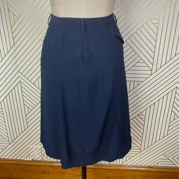 Peserico Wrap Pencil Skirt in Navy‎ Blue - Picture 6 of 12